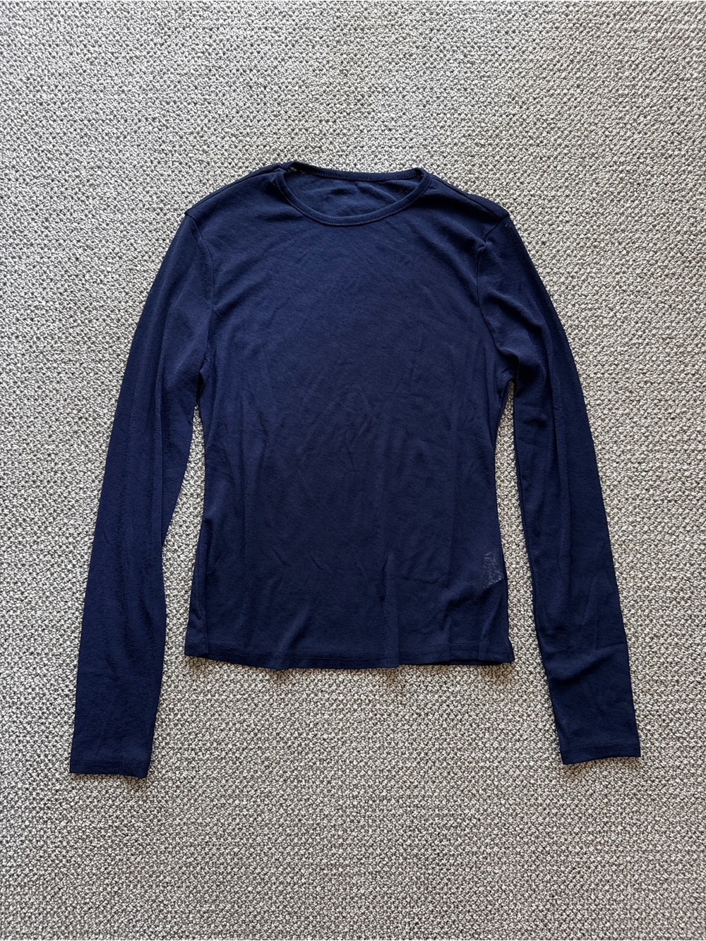 Half Transparent Long-Sleeve Crewneck Top